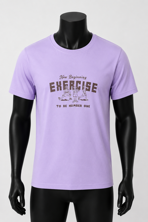T-shirt Lilás Exercise – New Beginning | Manga Curta