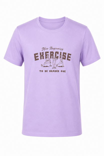 T-shirt Lilás Exercise – New Beginning | Manga Curta