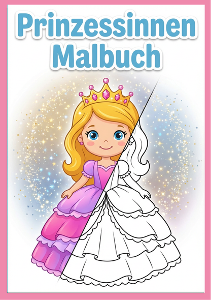 Prinzessinnen Malbuch: 31 Zauberhafte Motive zum Ausdrucken (PDF)