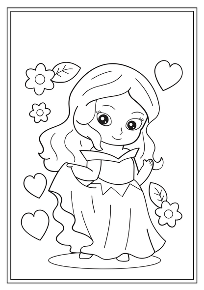 Prinzessinnen Malbuch: 31 Zauberhafte Motive zum Ausdrucken (PDF)