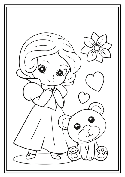 Prinzessinnen Malbuch: 31 Zauberhafte Motive zum Ausdrucken (PDF)