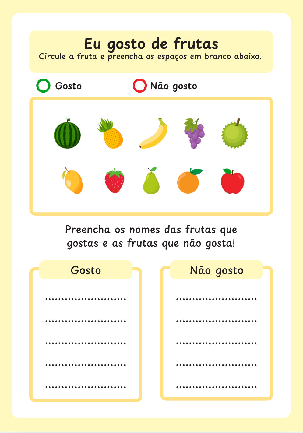 Desafio das Frutas