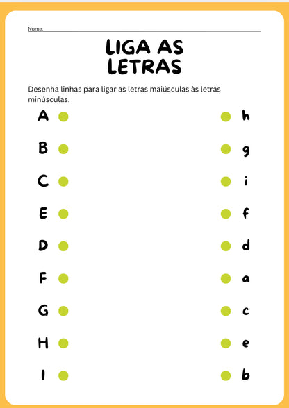 Aprende as Letras – Liga Maiúsculas e Minúsculas
