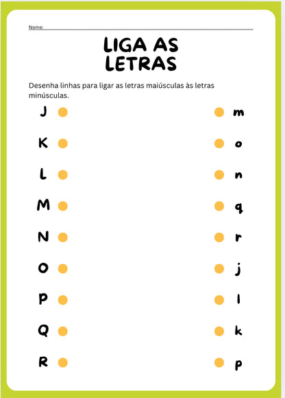Aprende as Letras – Liga Maiúsculas e Minúsculas