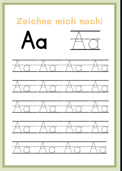 Mein kleines ABC-Heft (Buchstaben nachzeichnen)