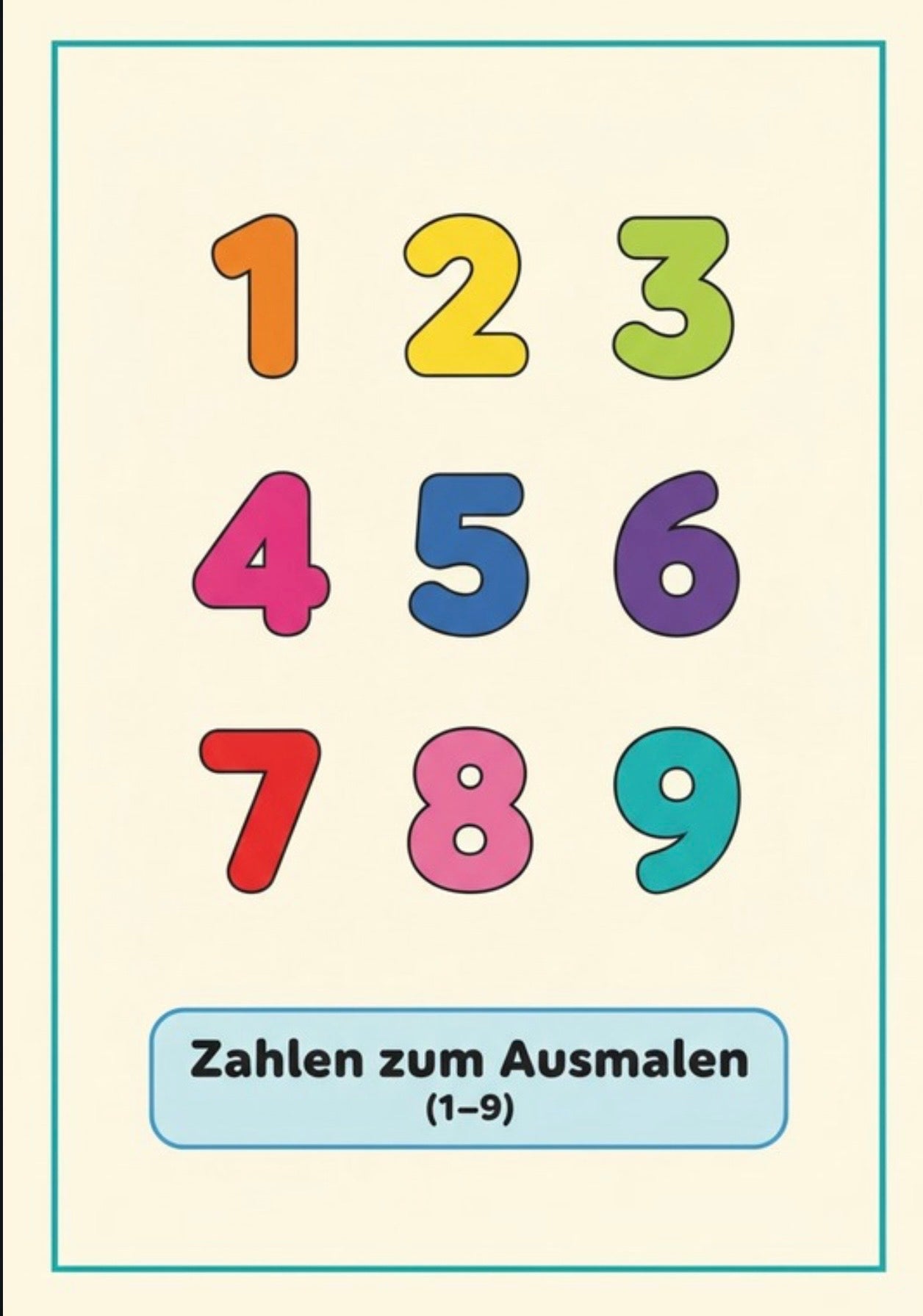 Zahlen zum Ausmalen