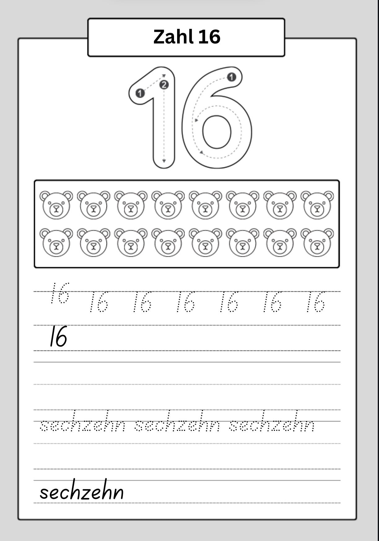Lass uns die Zahlen lernen
