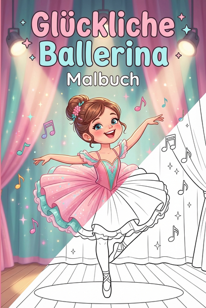 Glückliche Ballerina: Malbuch für kleine Tänzerinnen (PDF)
