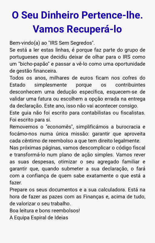 IRS Sem Segredos: Pague Menos. Receba Mais. (Guia Completo)