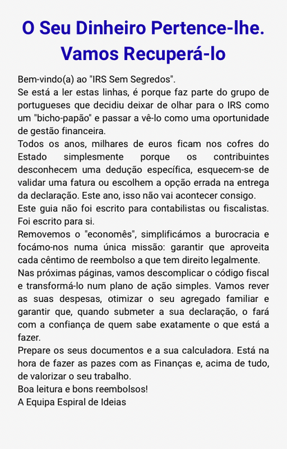 IRS Sem Segredos: Pague Menos. Receba Mais. (Guia Completo)