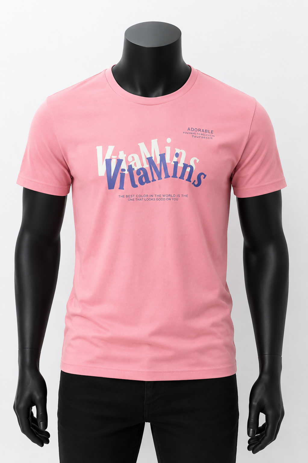 T-Shirt Rosa Vitamins com Estampado – Manga Curta