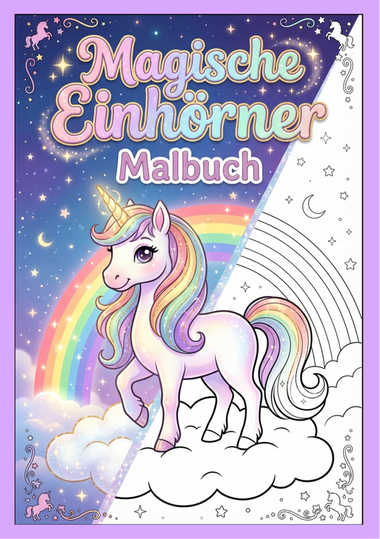 Magische Einhörner: Malbuch für Kinder
